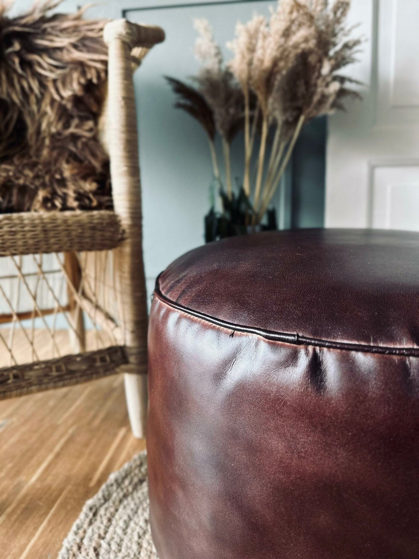 Puff med glat top - Brown - VIAMAJA.DK