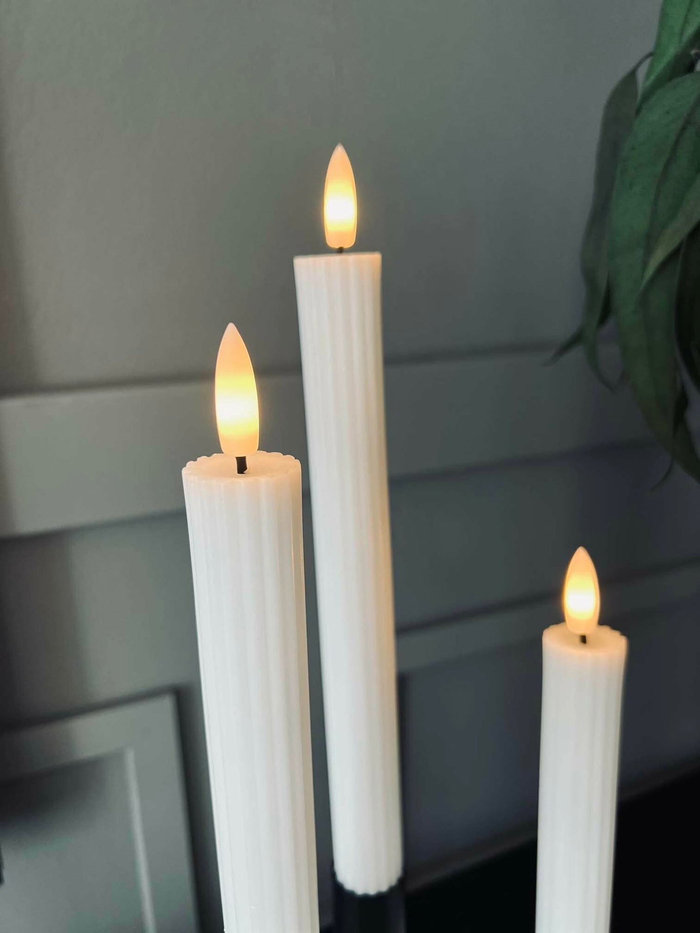 Rillet Stagelys H 22,5cm - 3 stk med timerfunktion - VIAMAJA.DK