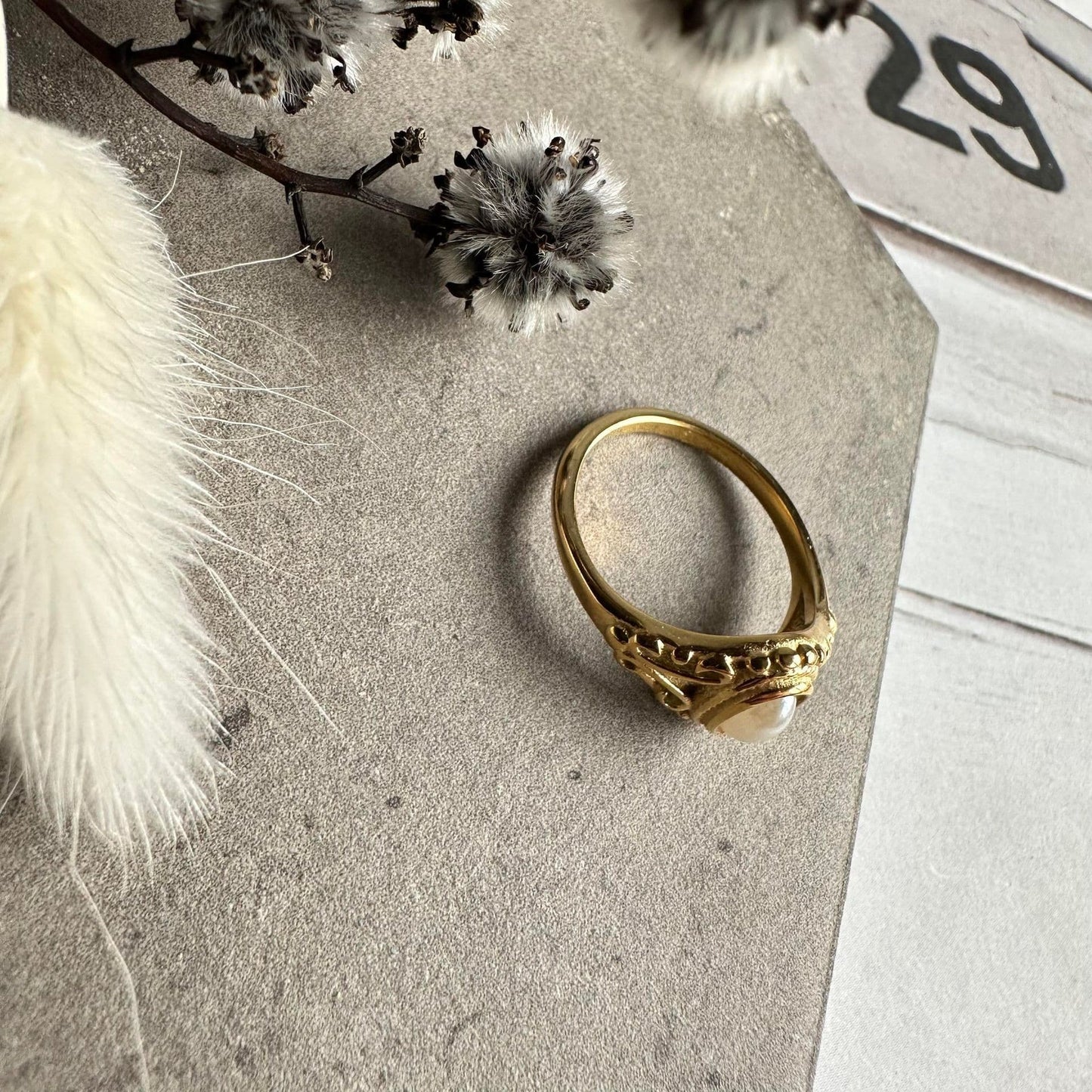 Ring Hannah forgyldt - Vandfast - VIAMAJA.DK