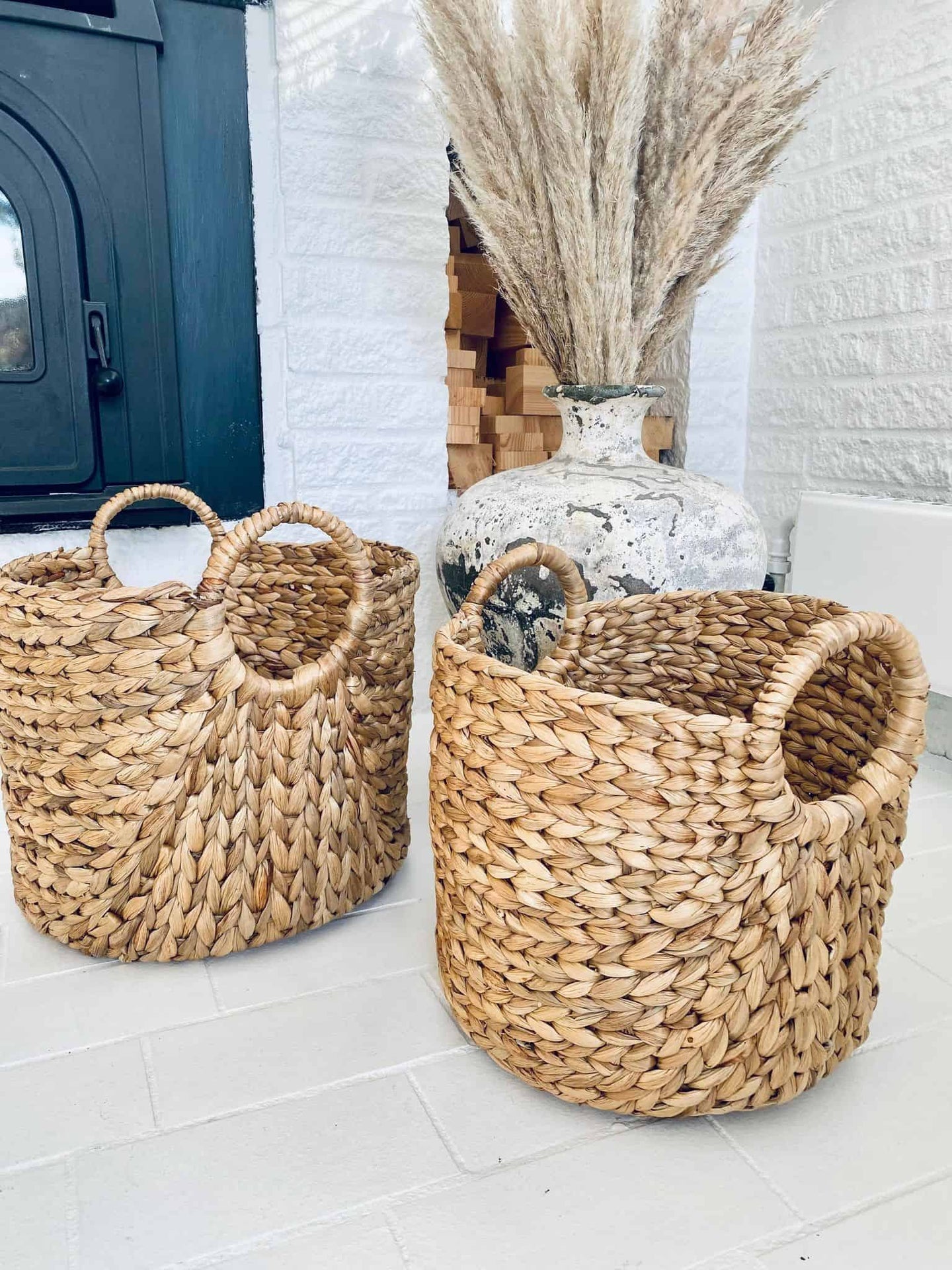 Runde kurve i vandhyacinth, sæt af 2 stk - VIAMAJA.DK