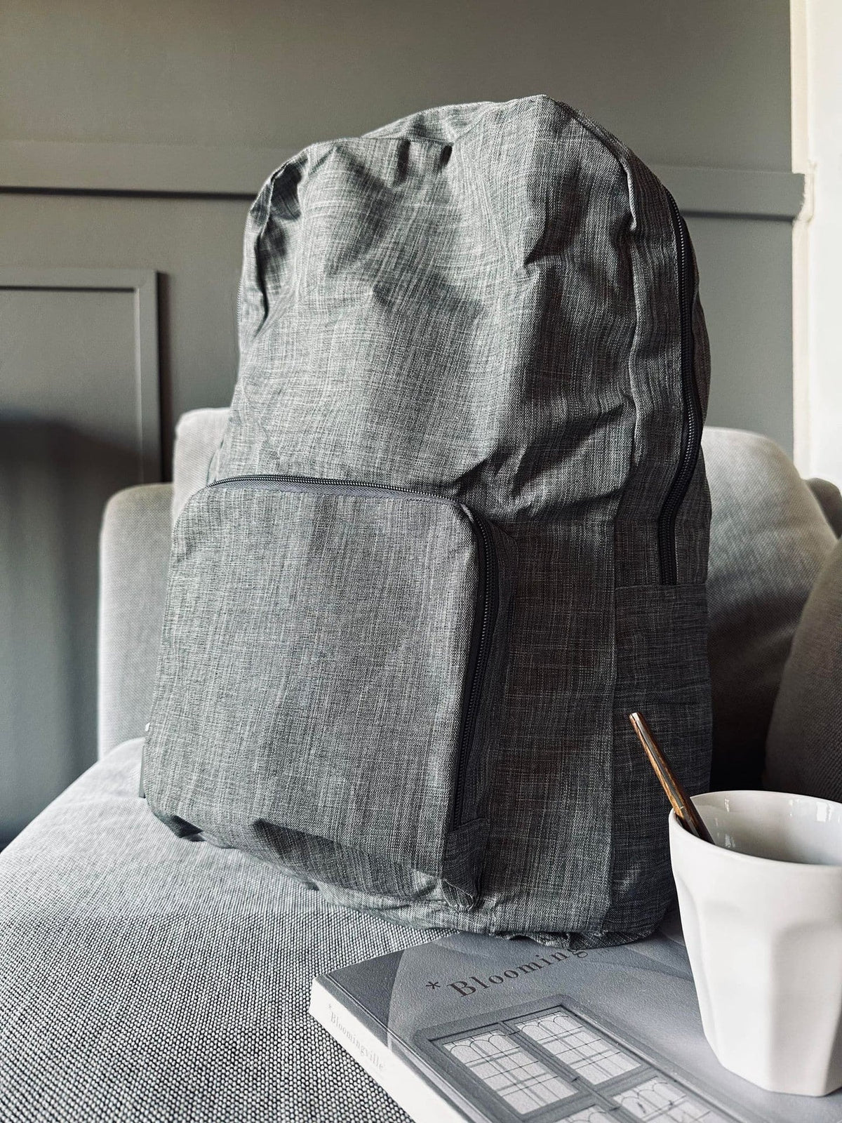Rygsæk - Grå nylon foldbar - VIAMAJA.DK