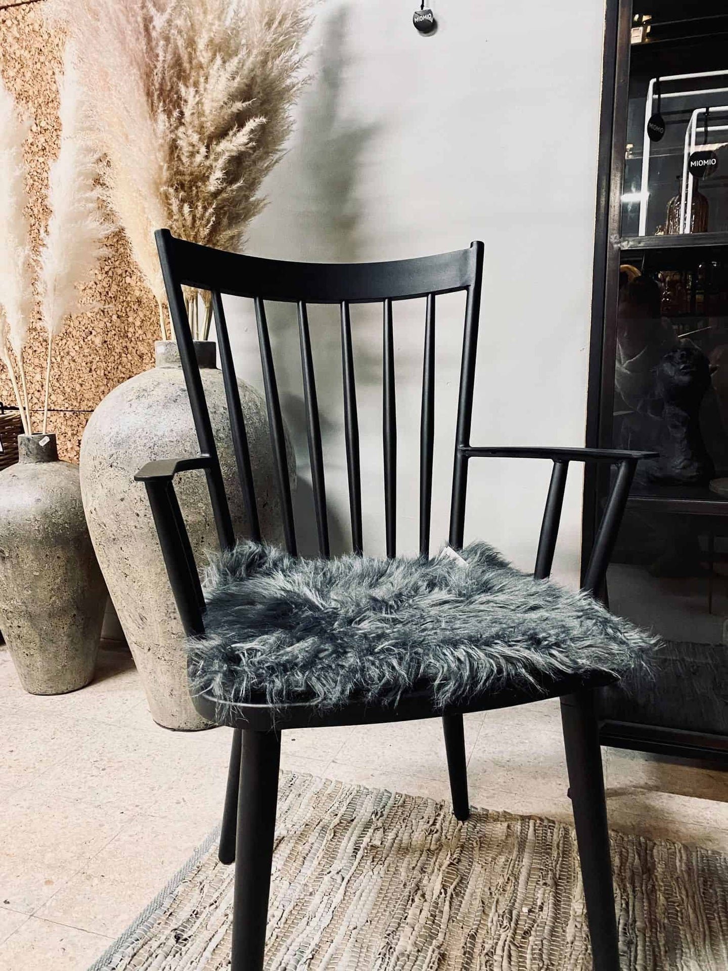 Sædehynde Tilbudspakke / 4 stk – Imiteret pels – Dark Grey - VIAMAJA.DK