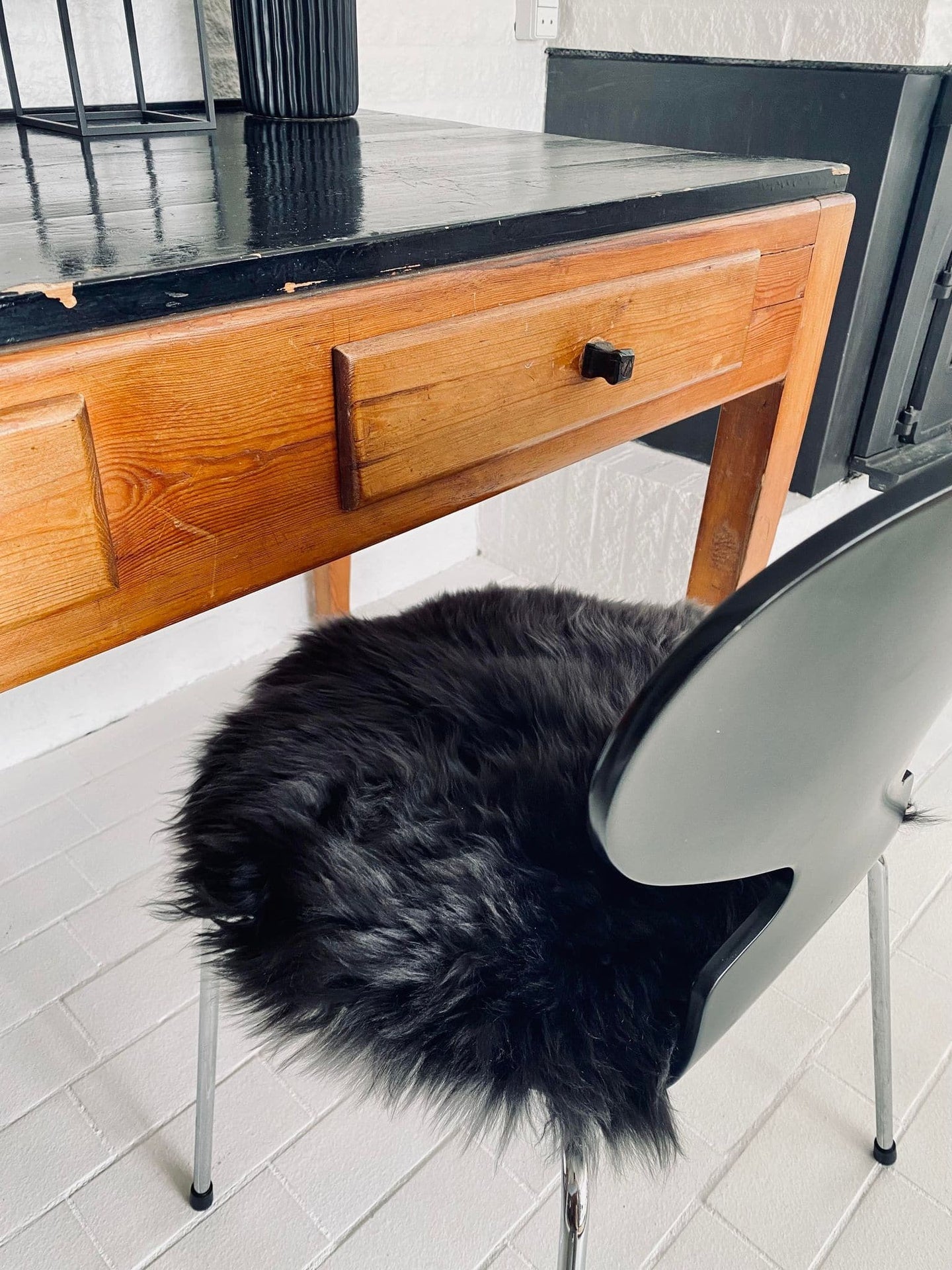 Sædeskind Dia 37cm - Dark brown - VIAMAJA.DK