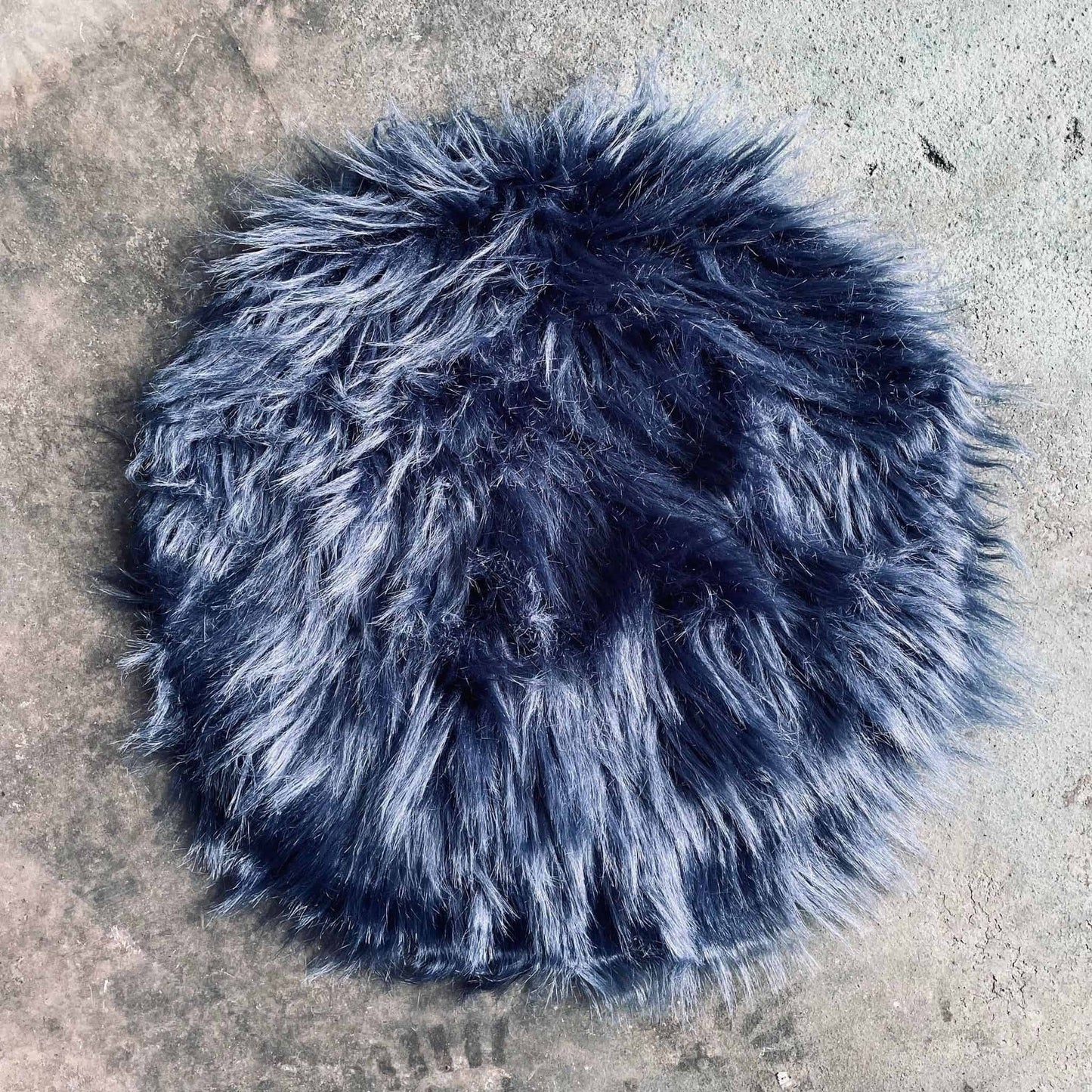Sædeskind i imiteret pels - JEANS BLUE Ø37cm - VIAMAJA.DK