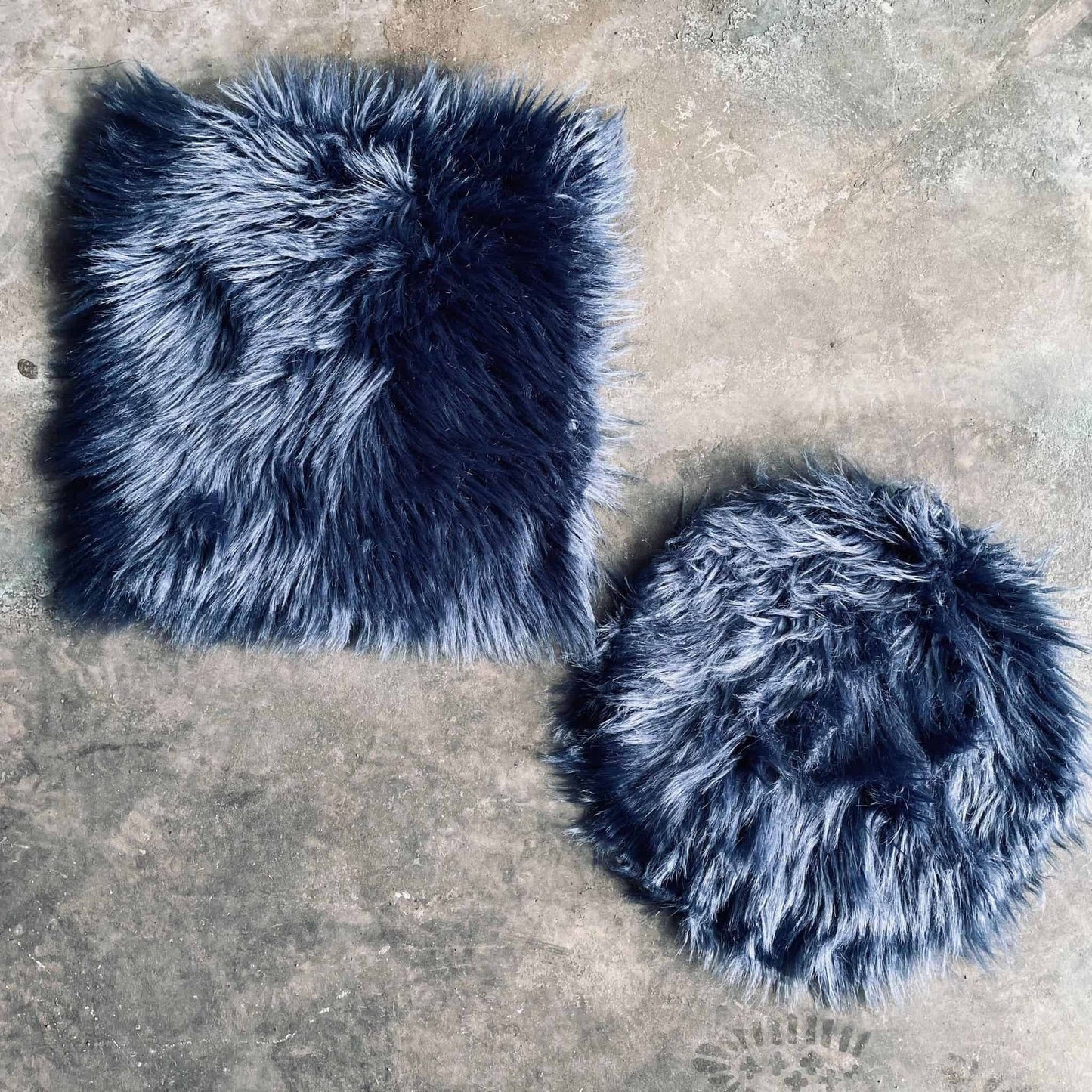 Sædeskind i imiteret pels - JEANS BLUE Ø37cm - VIAMAJA.DK