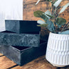 Set med 3 förvaringslådor - Betonglook