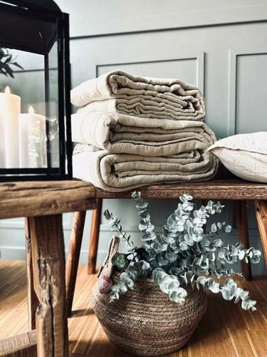 Sengetæppe STONE-WASHED Quilt – Nature - VIAMAJA.DK
