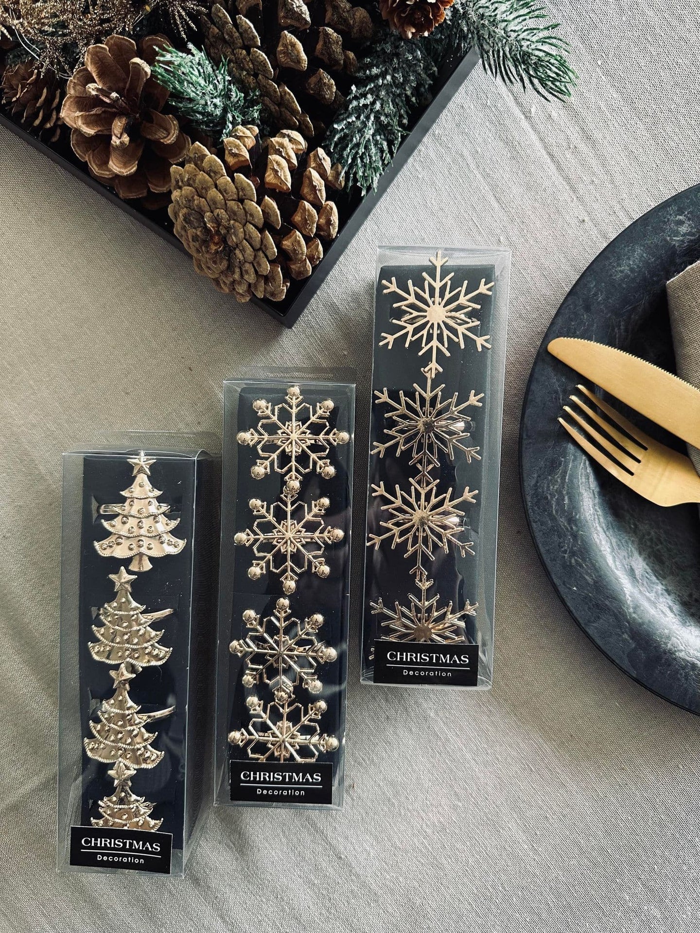 Servietringe Guld mix - Sæt med 4 stk - VIAMAJA.DK