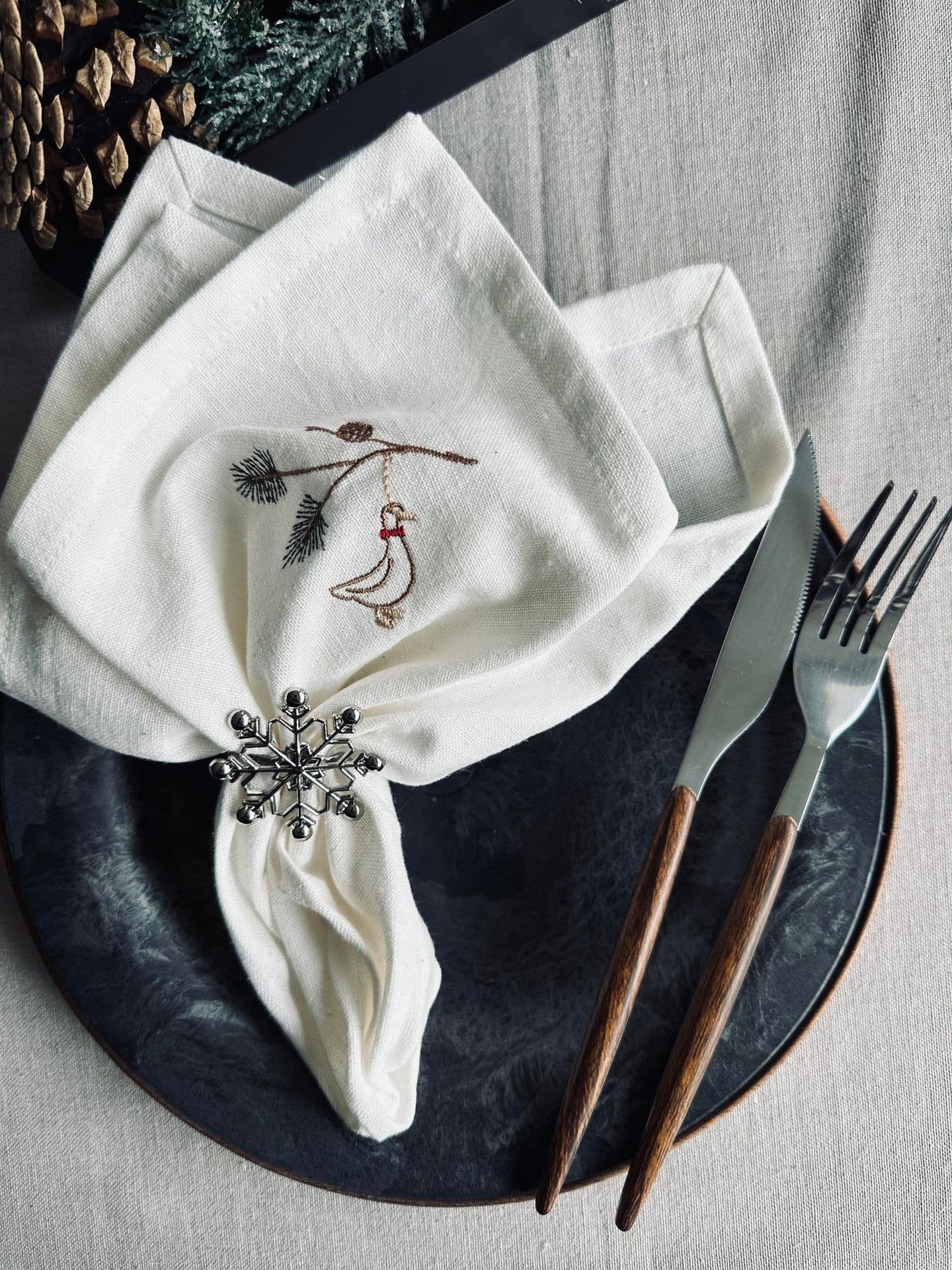 Servietringe Sølv mix - Sæt med 4 stk - VIAMAJA.DK