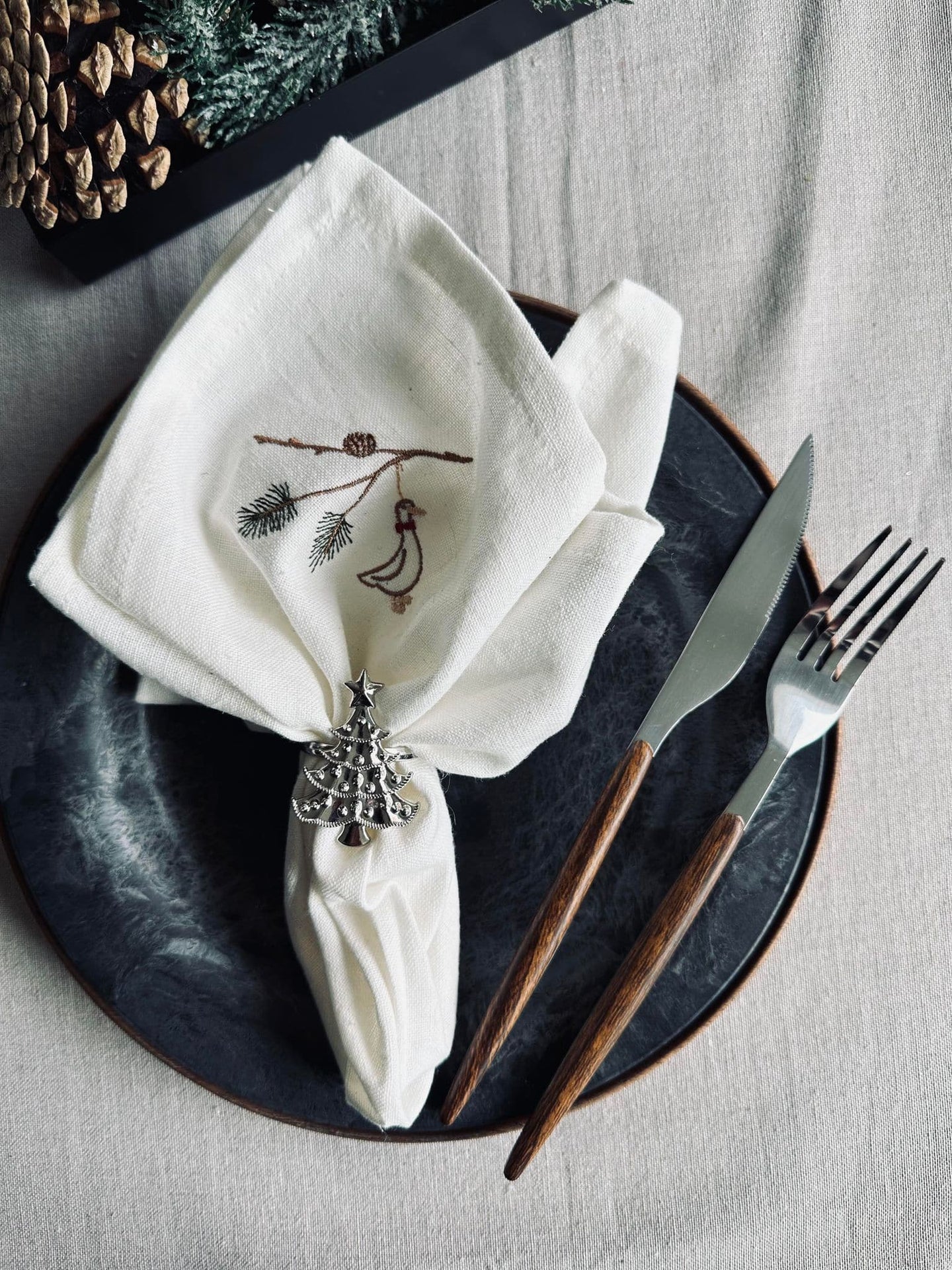 Servietringe Sølv mix - Sæt med 4 stk - VIAMAJA.DK