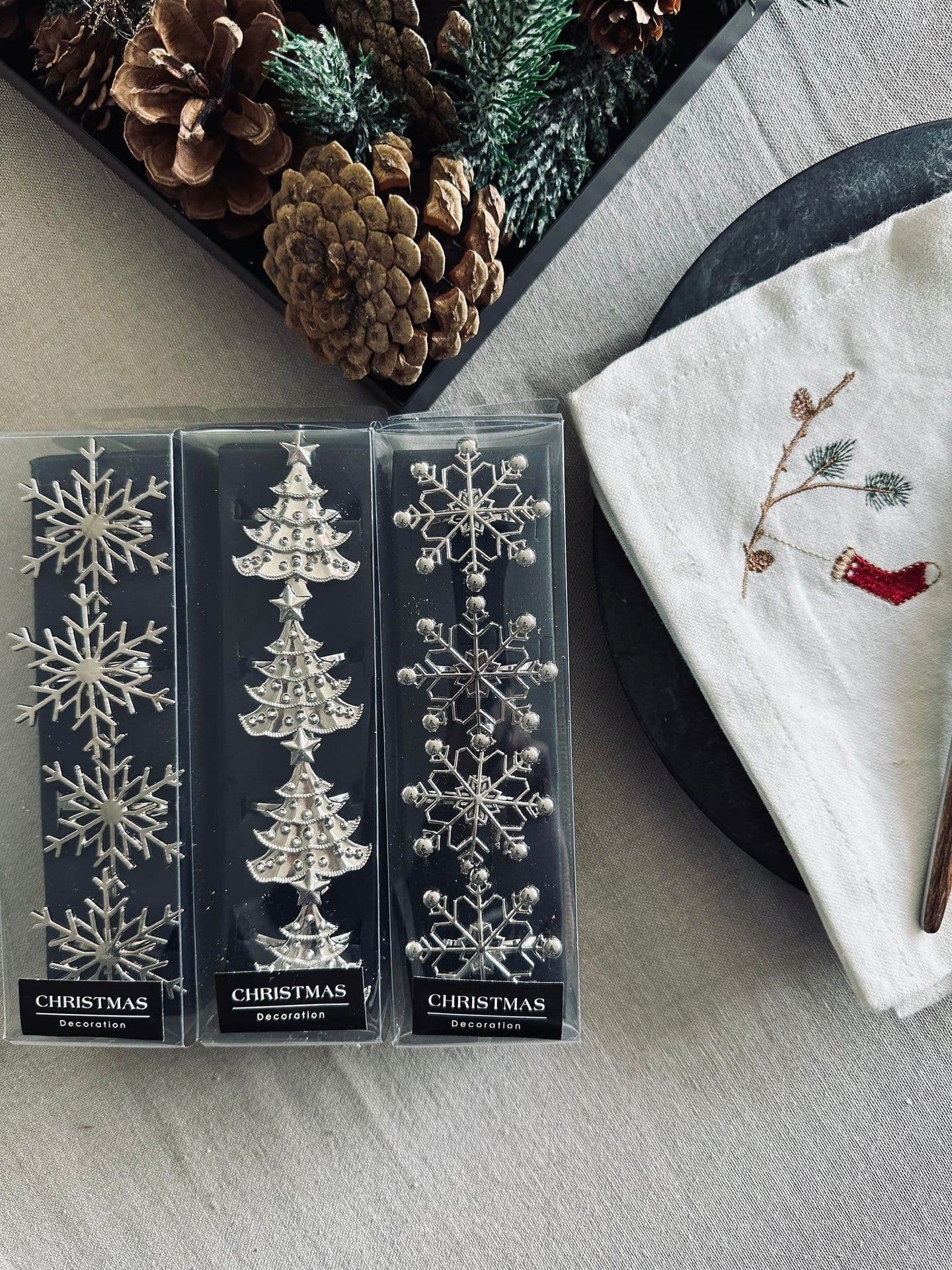 Servietringe Sølv mix - Sæt med 4 stk - VIAMAJA.DK