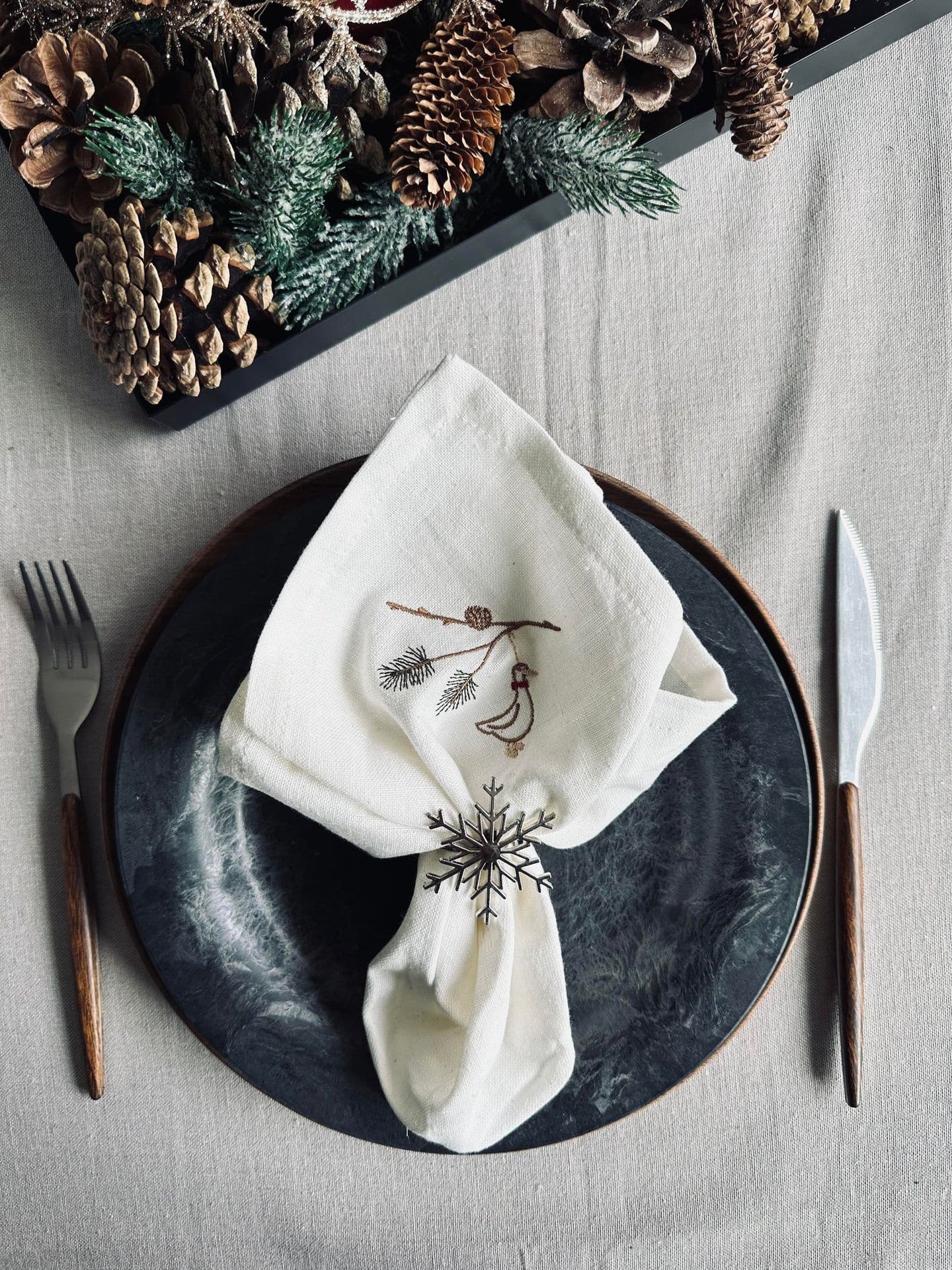 Servietringe Sølv mix - Sæt med 4 stk - VIAMAJA.DK