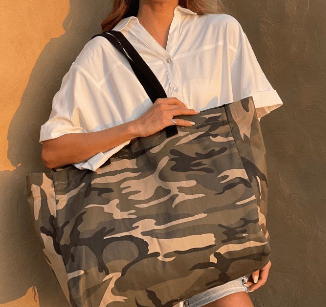 Shopper ARMY Canvas Big - VIAMAJA.DK