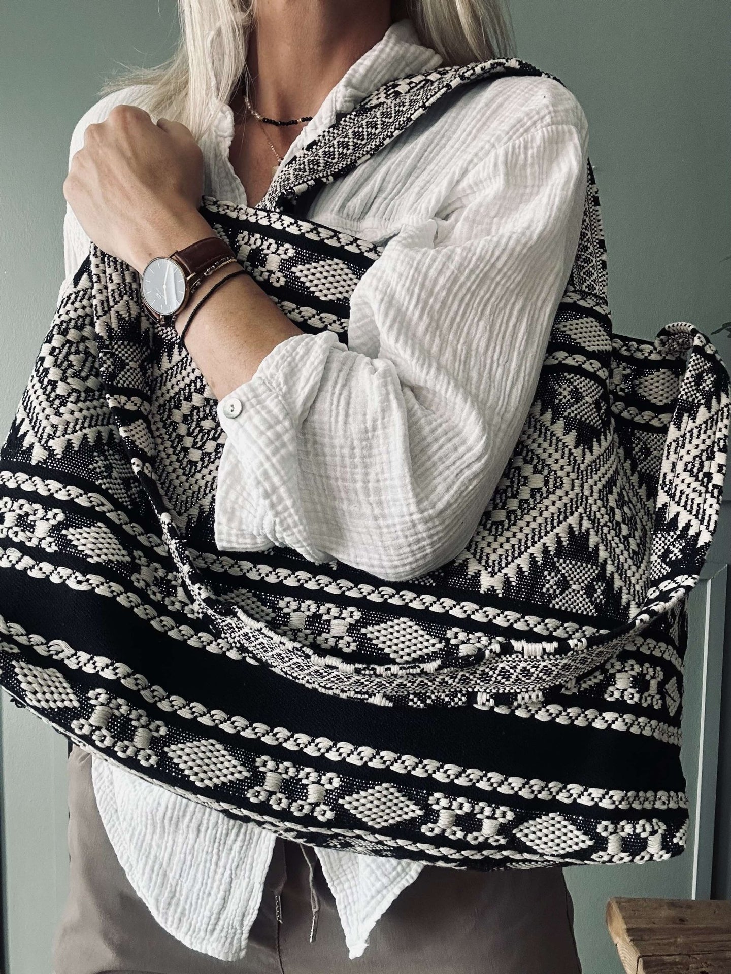 Shopper Black boheme – Perfekt til yoga - VIAMAJA.DK