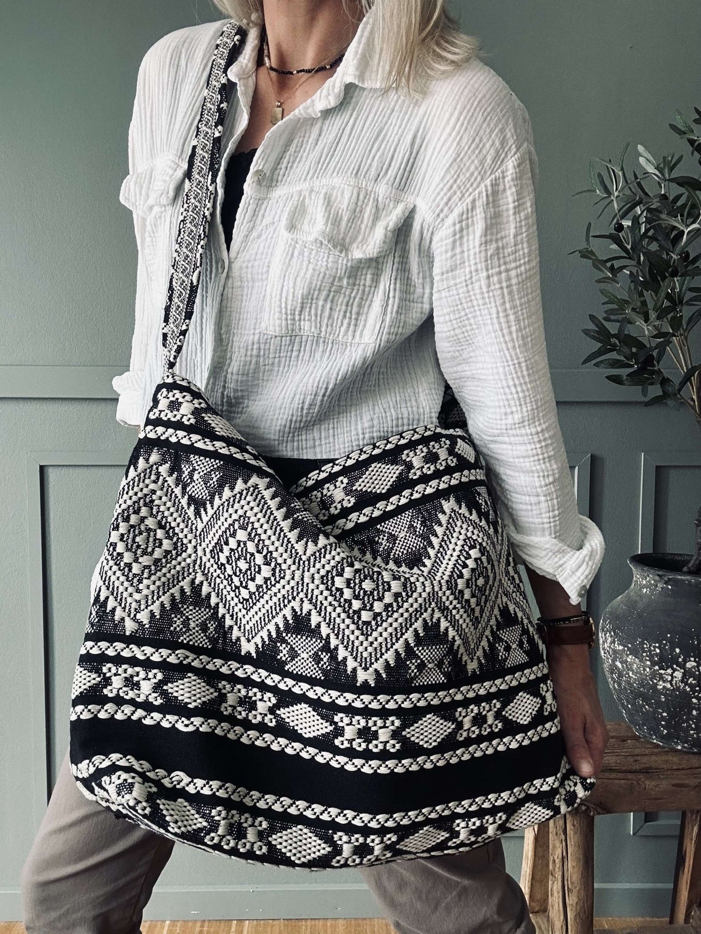 Shopper Black boheme – Perfekt til yoga - VIAMAJA.DK