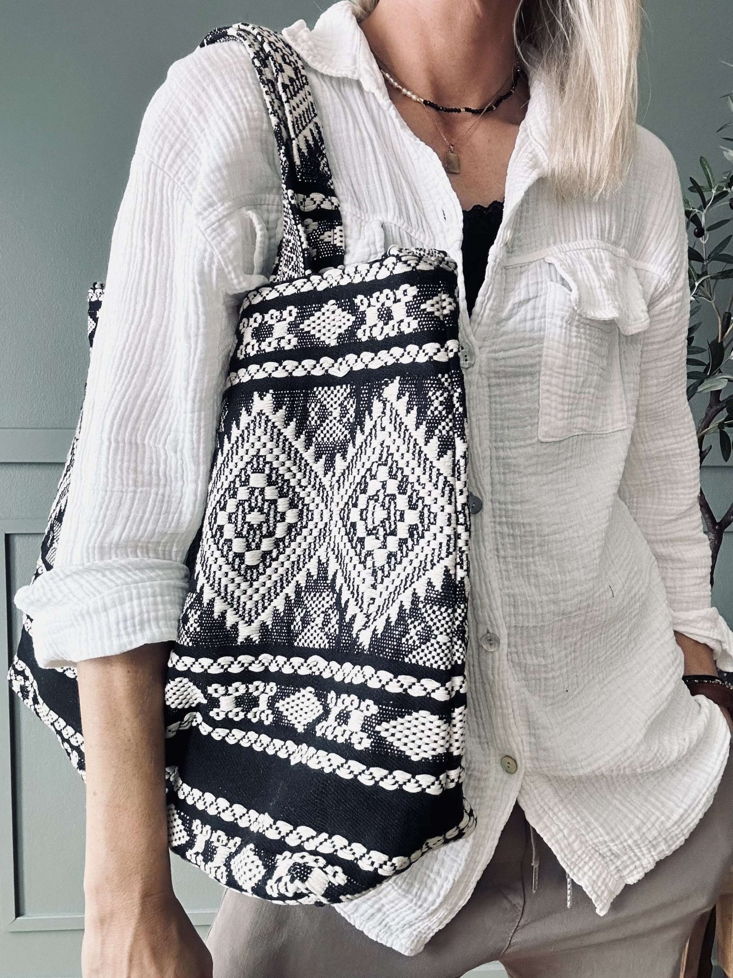 Shopper Black boheme – Perfekt til yoga - VIAMAJA.DK