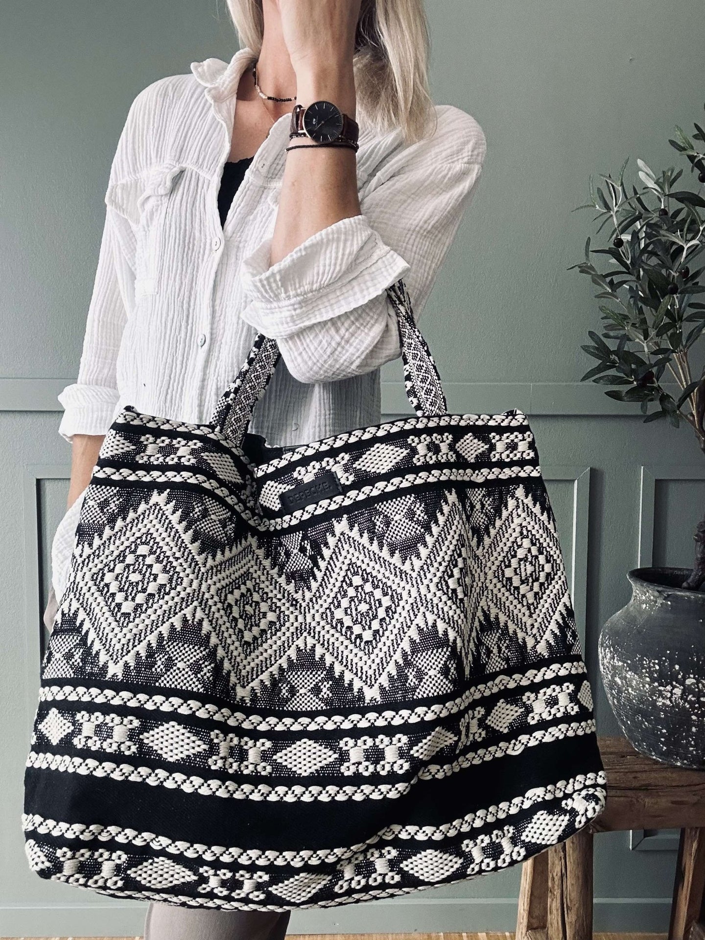 Shopper Black boheme – Perfekt til yoga - VIAMAJA.DK