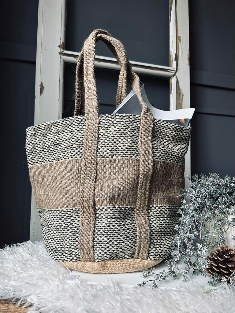 Shopper i kraftig Jute - Beige - VIAMAJA.DK