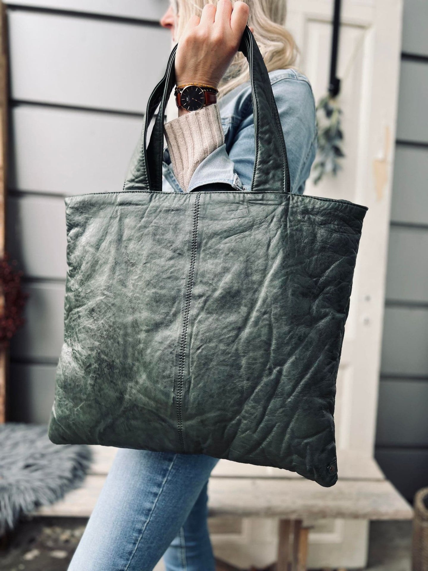Shopper ink pung MILLE – Green - VIAMAJA.DK