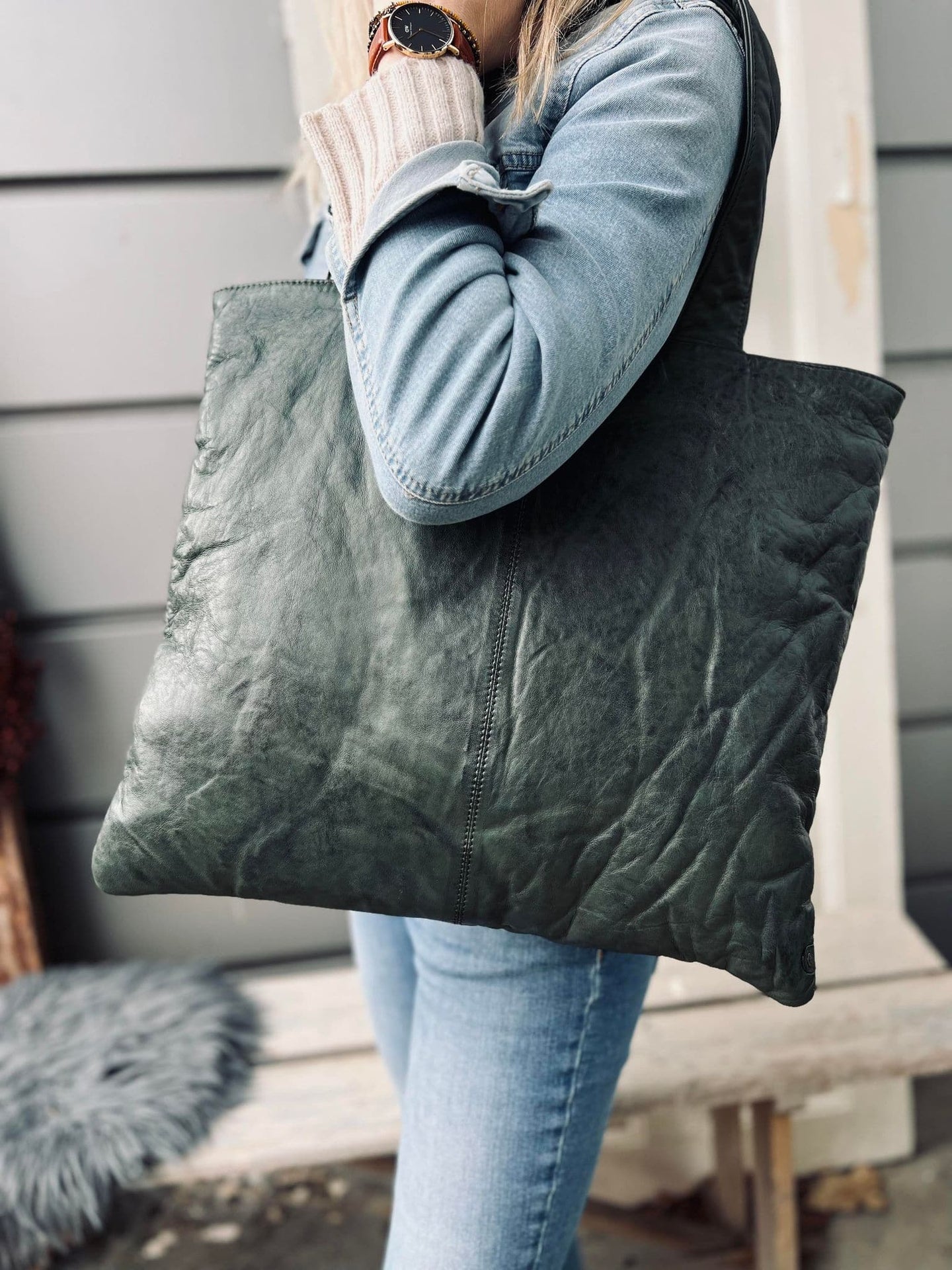 Shopper ink pung MILLE – Green - VIAMAJA.DK