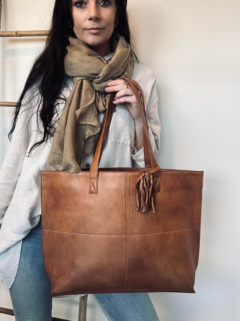 Shopper Jessie cognac - VIAMAJA.DK