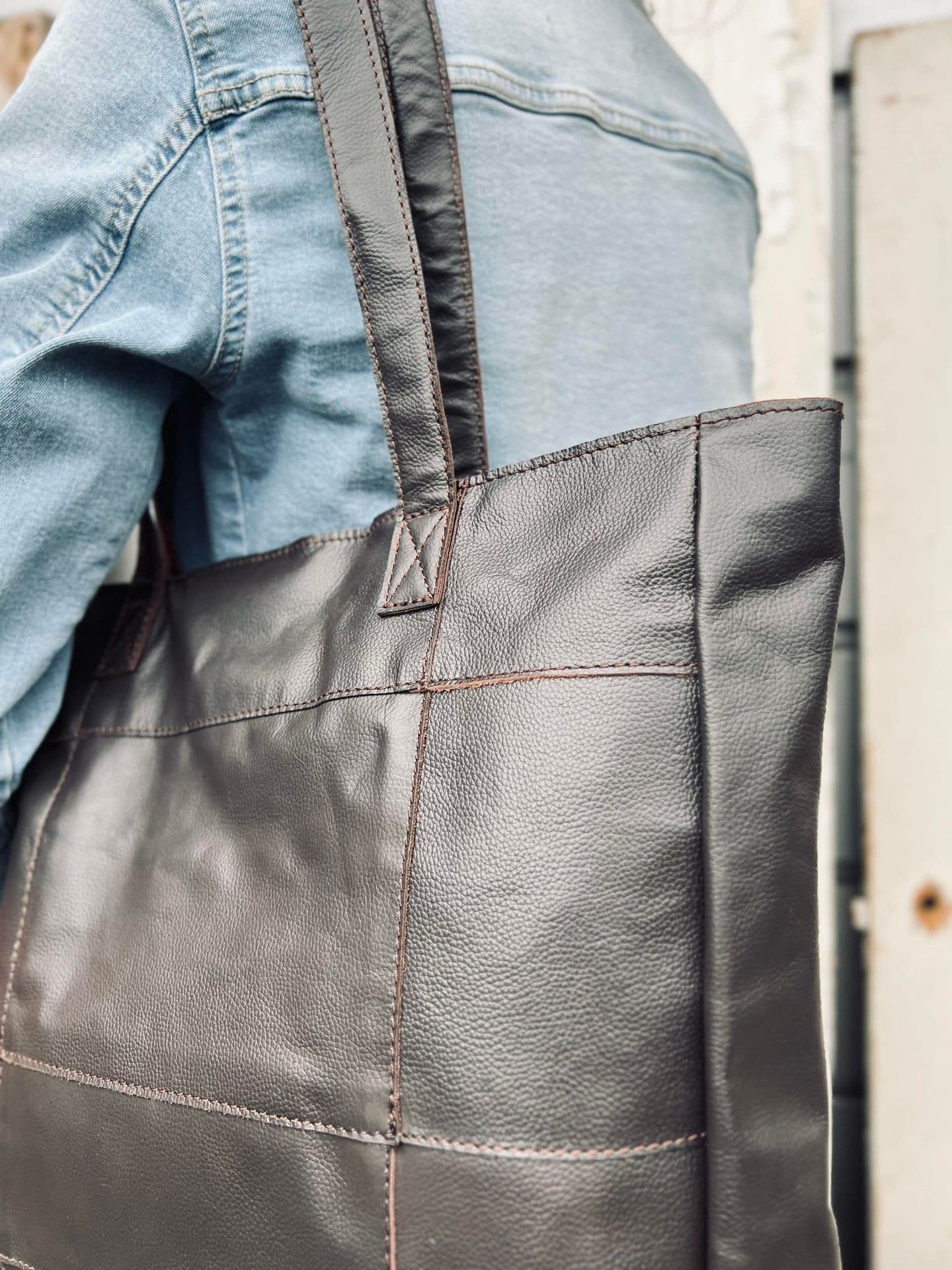Shopper PATCHWORK - Dark walnut - VIAMAJA.DK