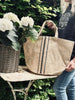 Shopper / strandväska - Jute med rand