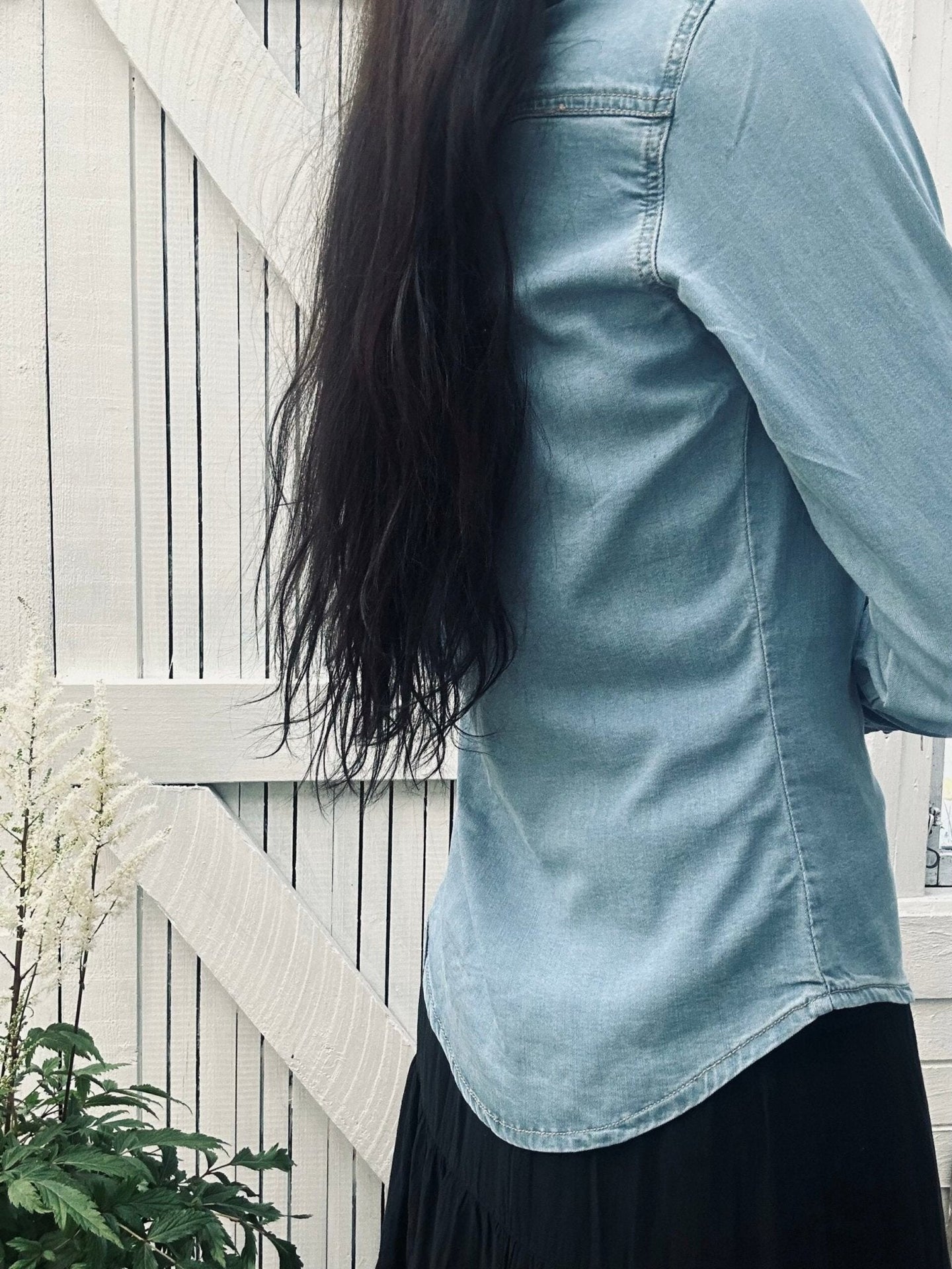 Skjorte Denim med stretch - VIAMAJA.DK