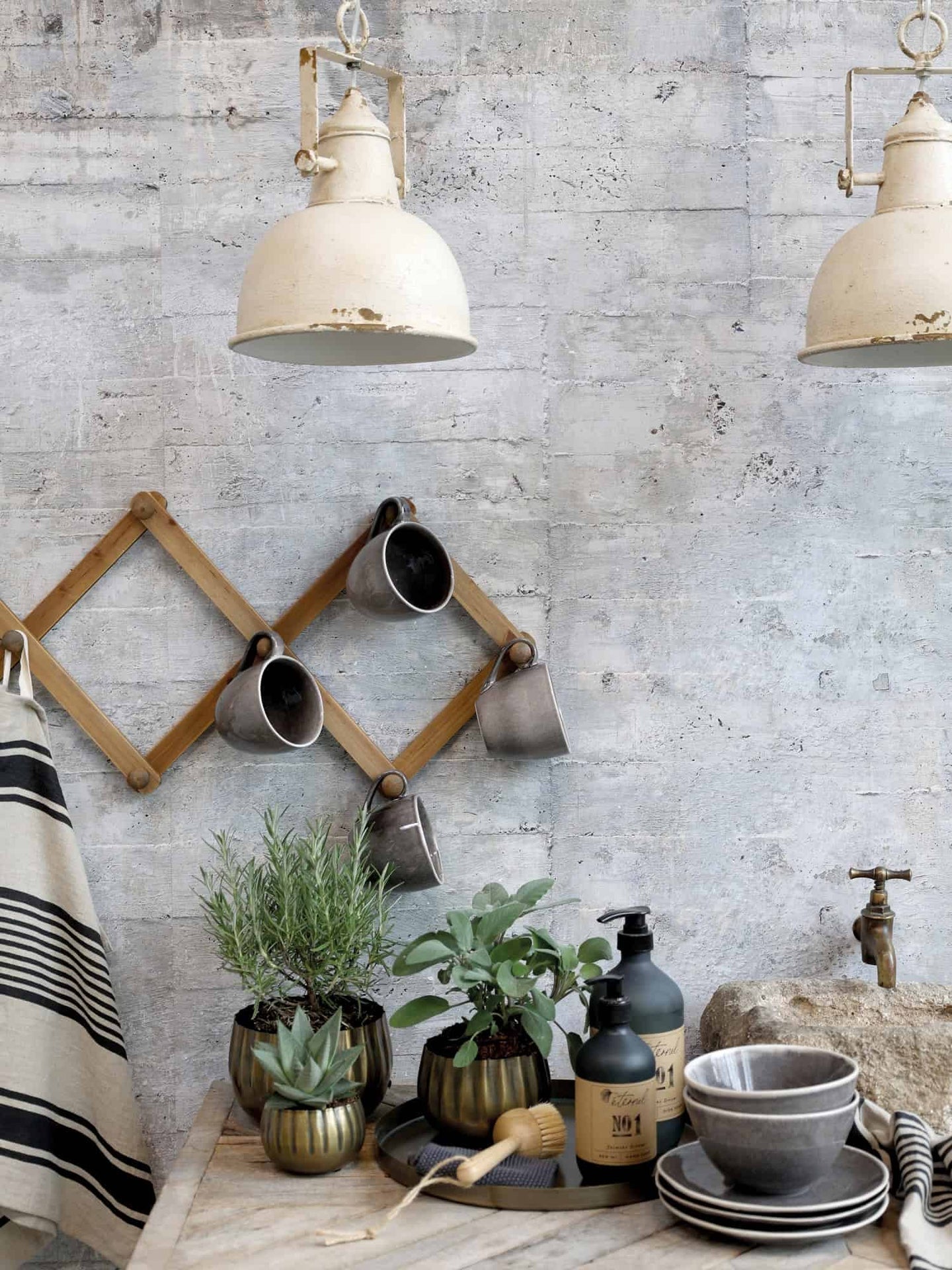 Skjuler messing m. riller sæt af 3 - VIAMAJA.DK