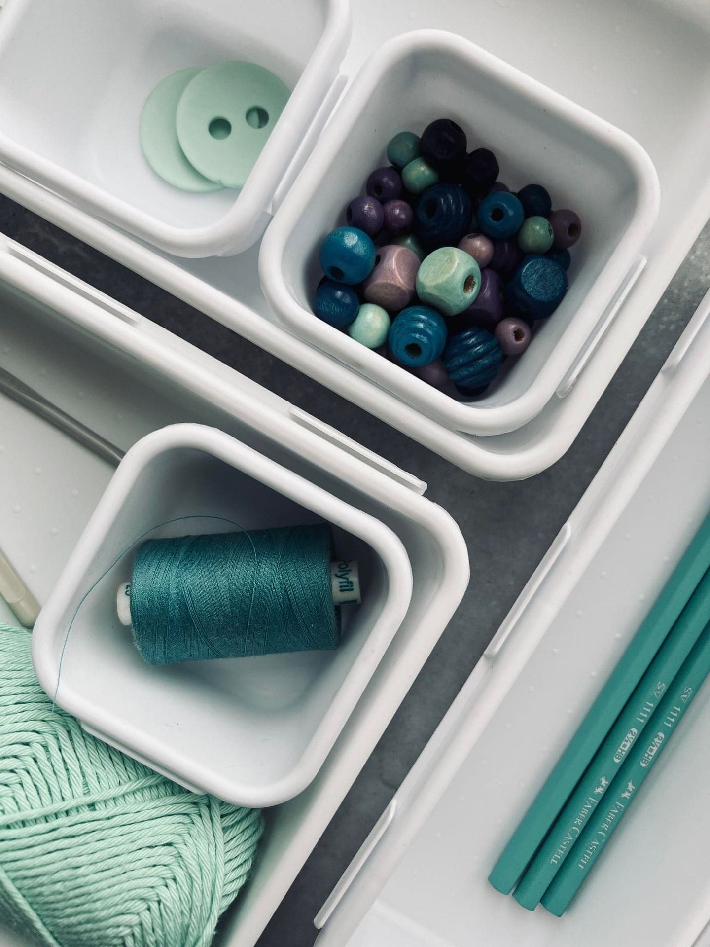 Skuffe organizer hvid - Sæt med 8 kasser - VIAMAJA.DK