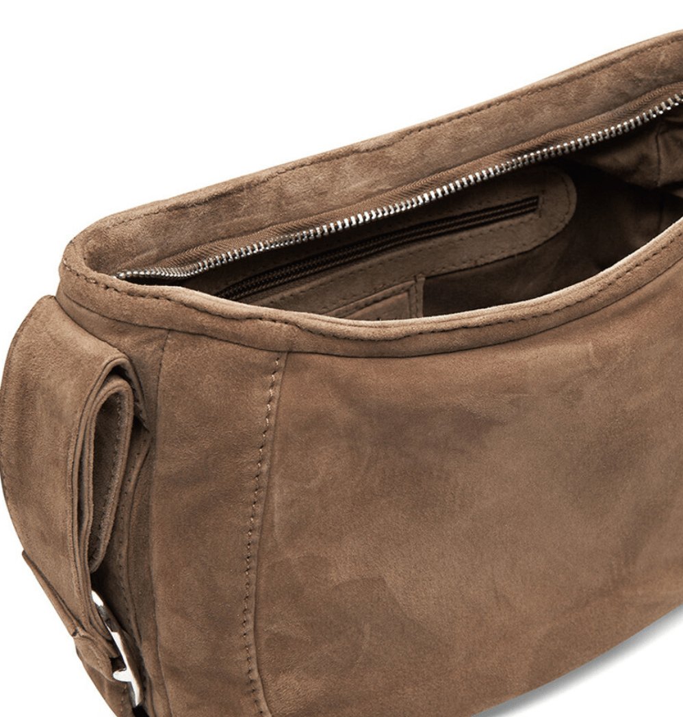 Skuldertaske Dark sand leather - VIAMAJA.DK