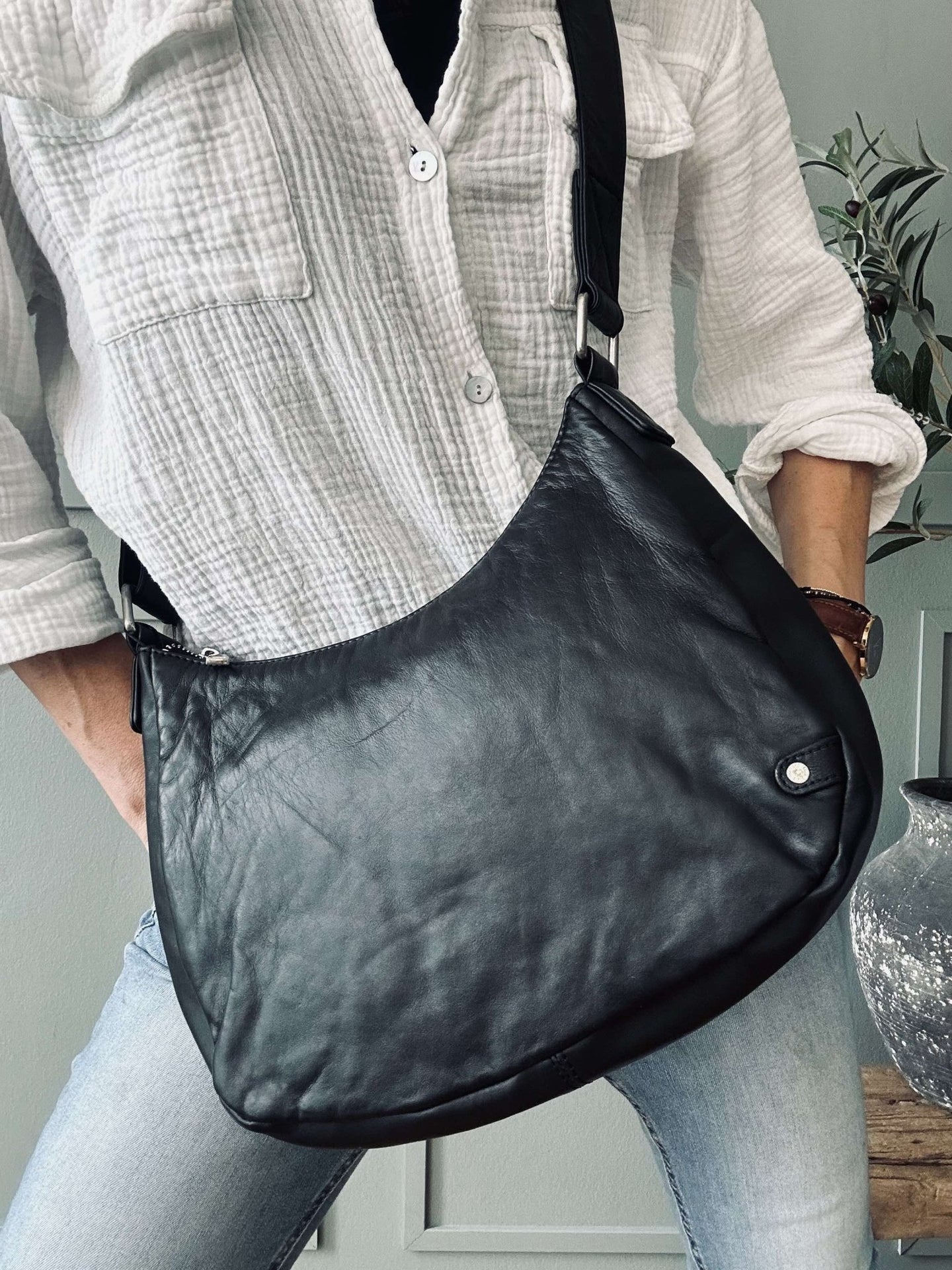 Skuldertaske ELSA – Black - VIAMAJA.DK