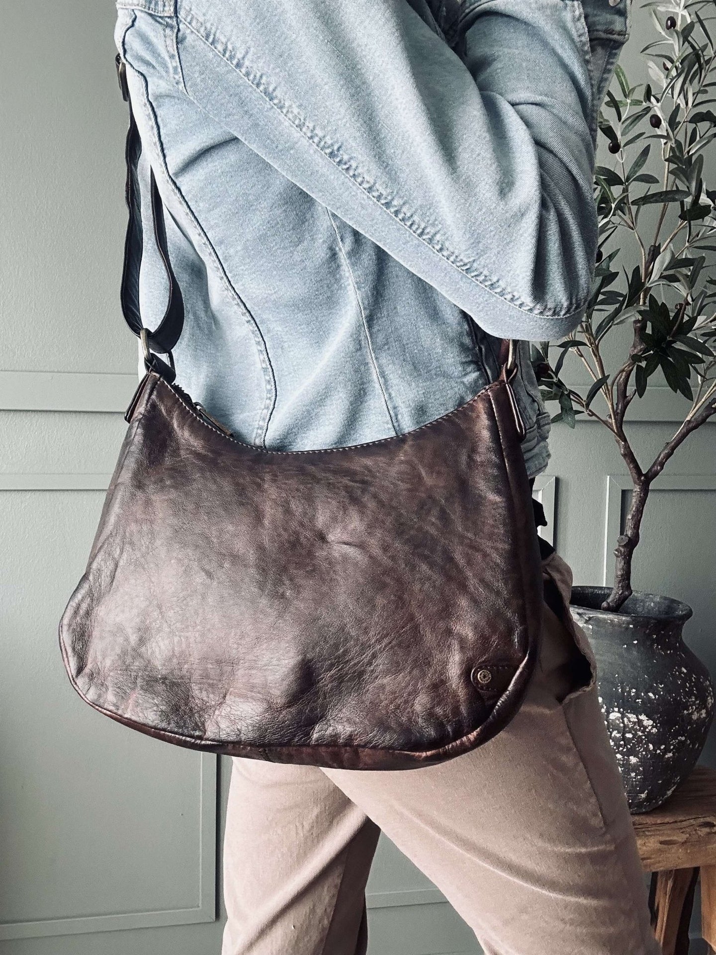 Skuldertaske ELSA – Winter brown - VIAMAJA.DK