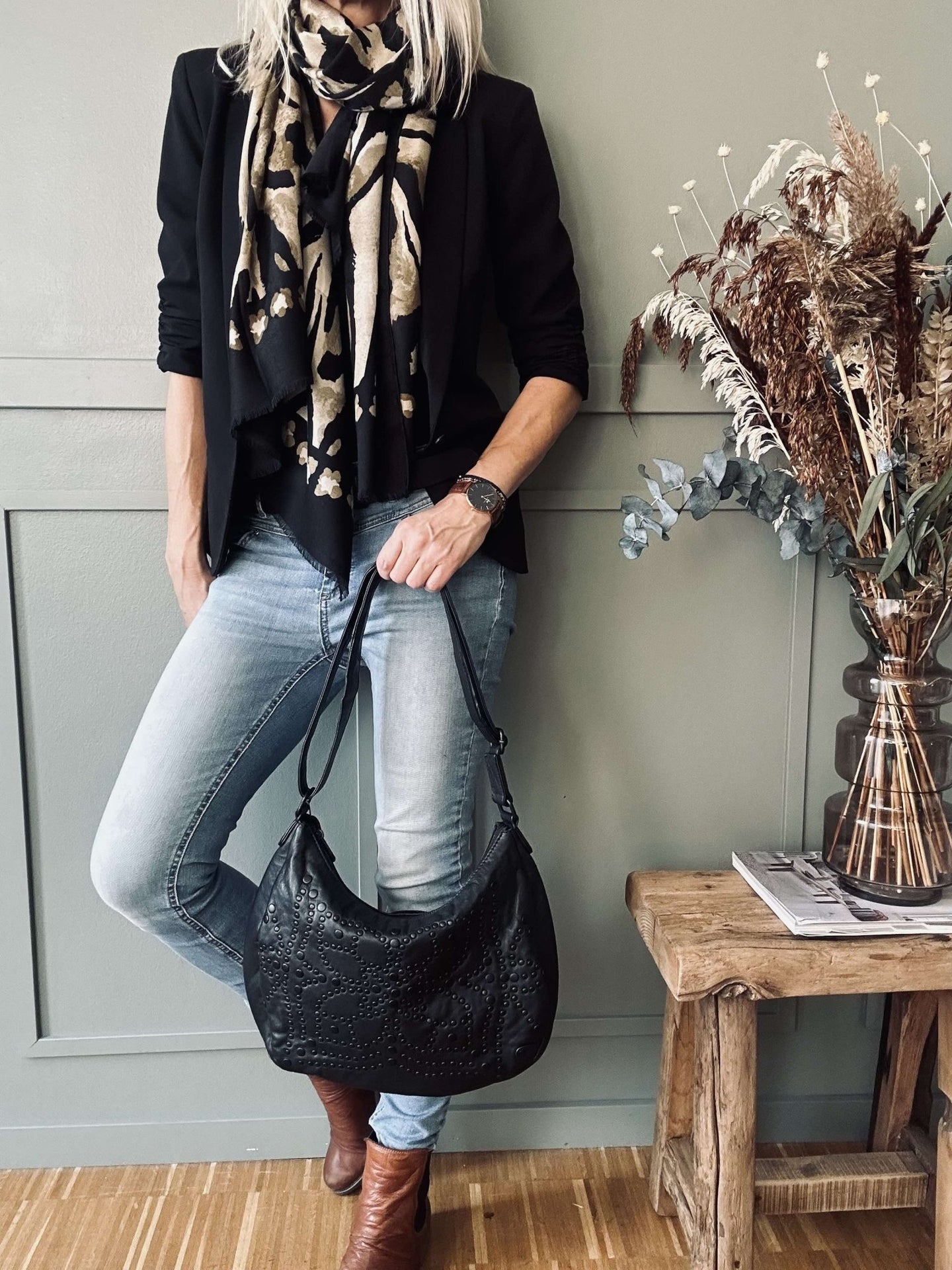 Skuldertaske Eva - Black - VIAMAJA.DK