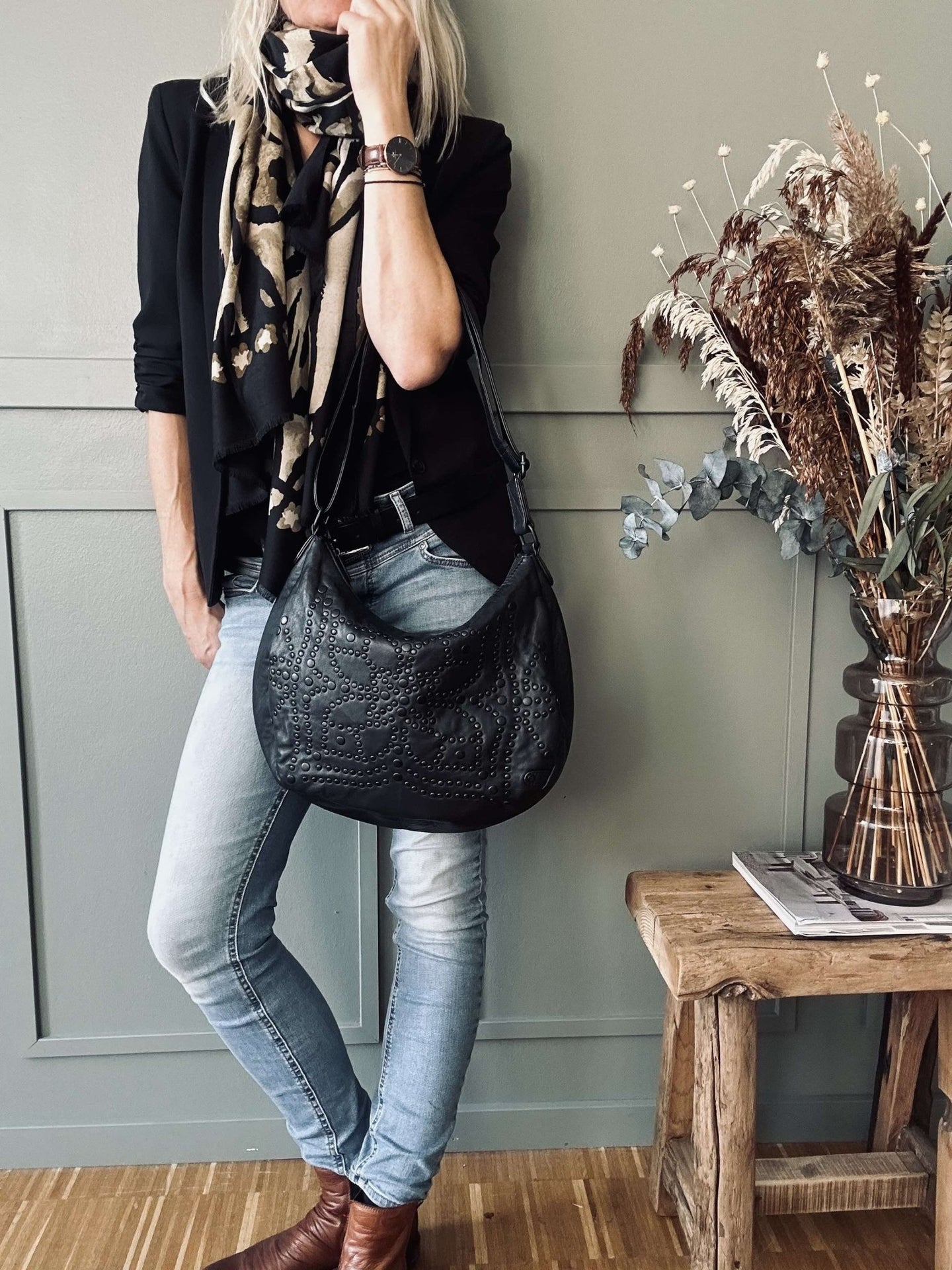 Skuldertaske Eva - Black - VIAMAJA.DK