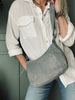 Axelväska silver grey leather