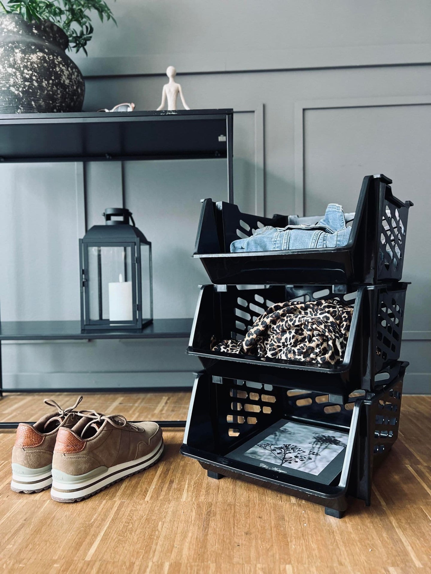 Stabelbar organizer - Sort - VIAMAJA.DK