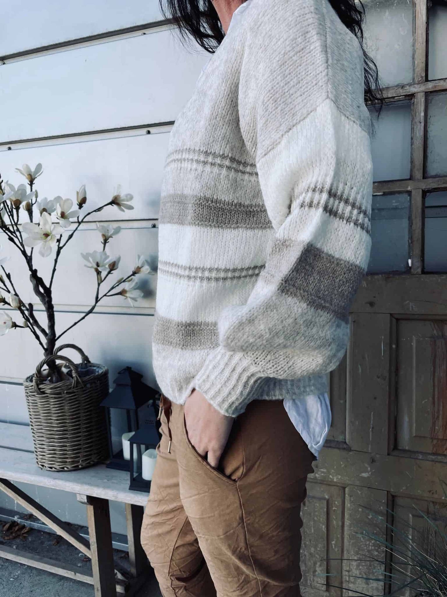 Strik Oversize Alma Beige - VIAMAJA.DK