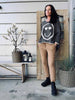 Stickad SMILE Brown Oversize