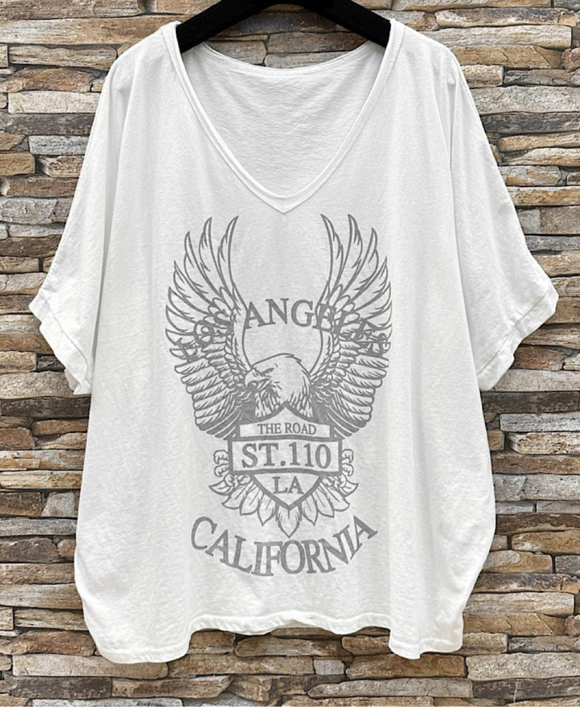 T-shirt CALIFORNIA – White oversize - VIAMAJA.DK