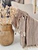 Pläd återvunnen bomull – Rosa / Beige