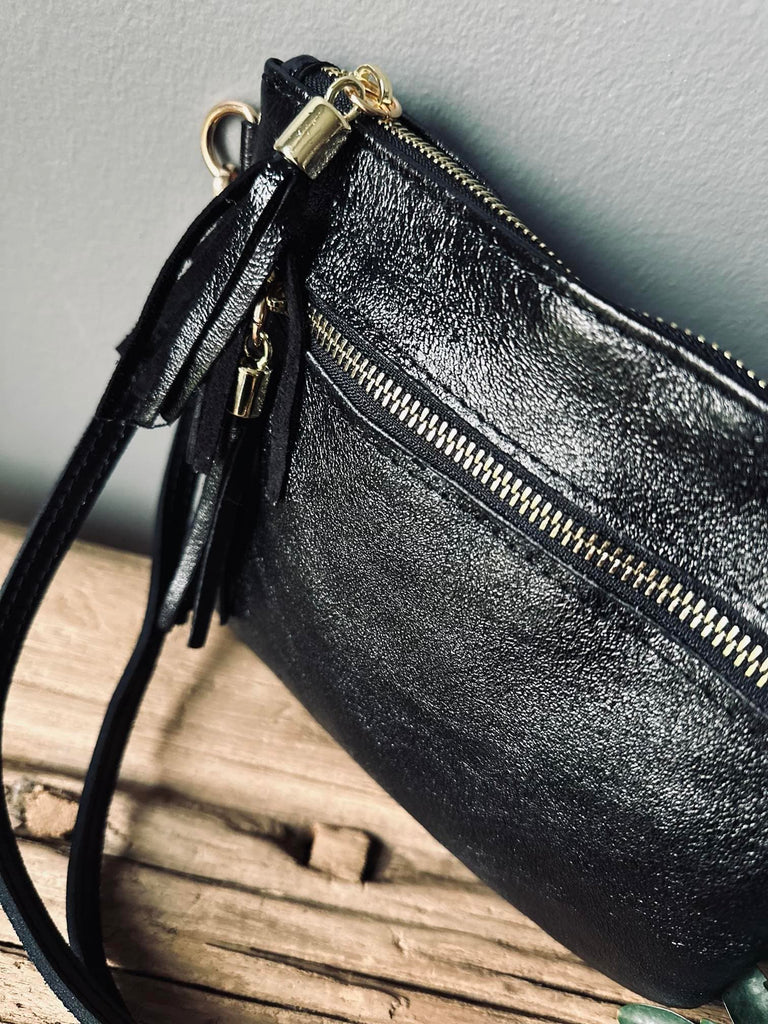 Taske Black shine leather - VIAMAJA.DK