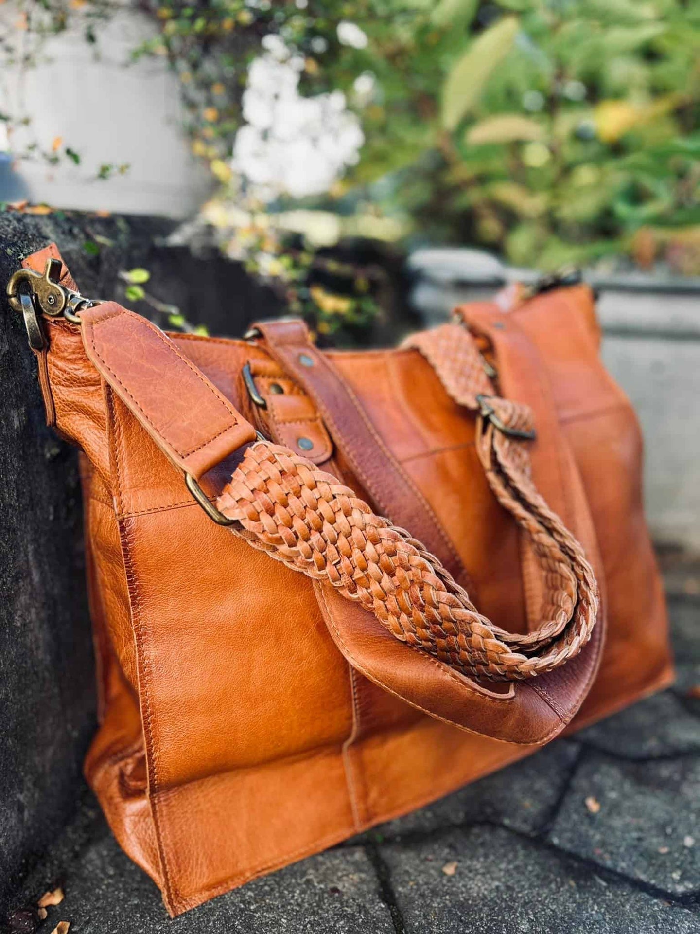 Taskerem – Flettet Cognac - VIAMAJA.DK