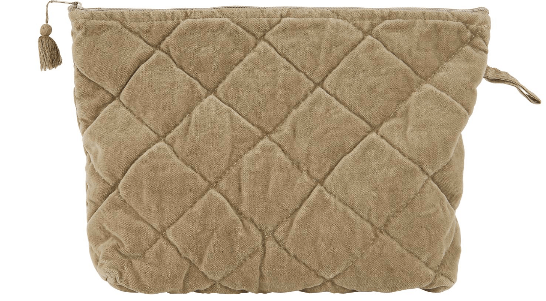 Toilettaske i velour - cognac - VIAMAJA