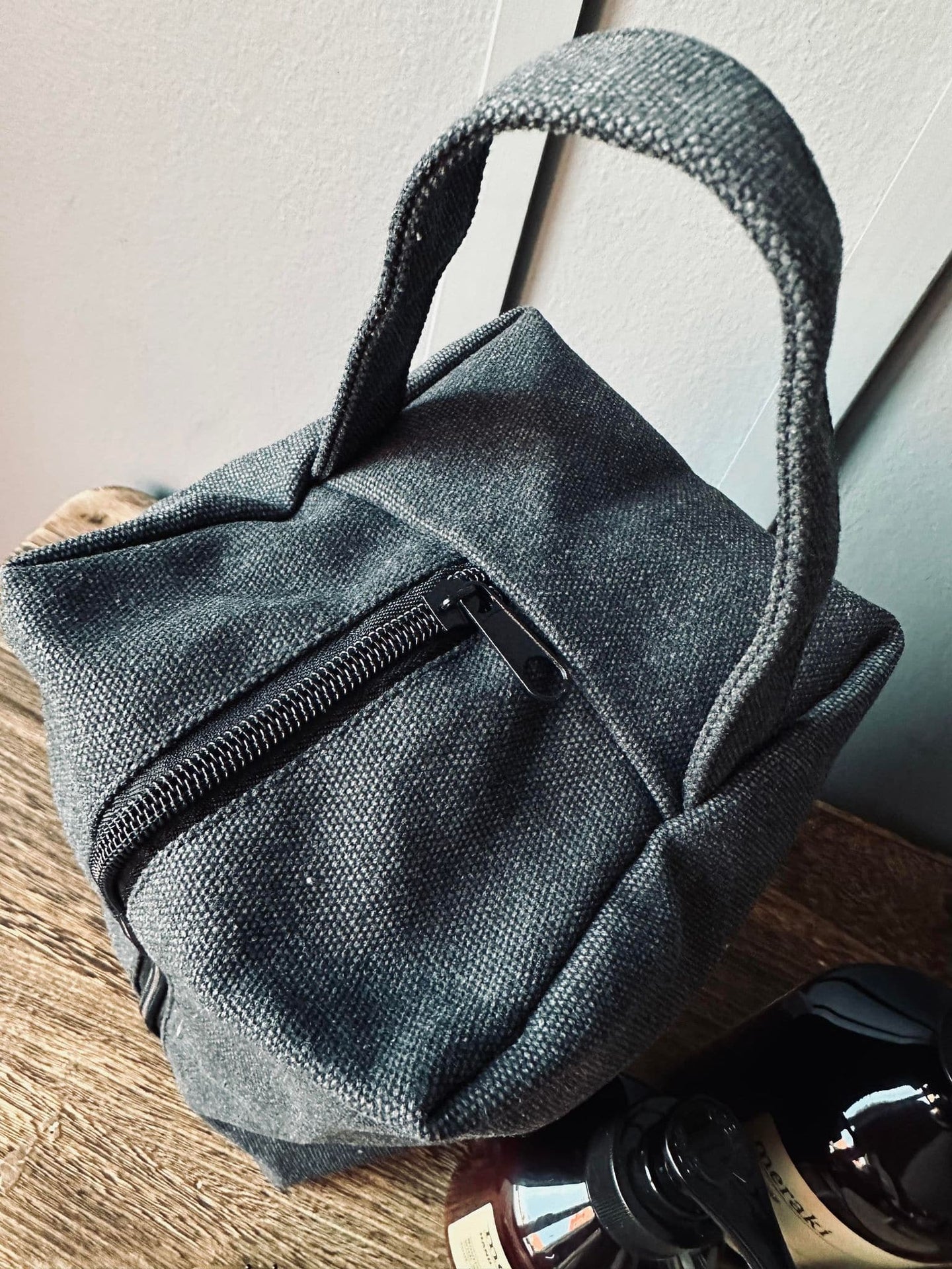 Toilettaske - Kanvas Black stone - VIAMAJA.DK