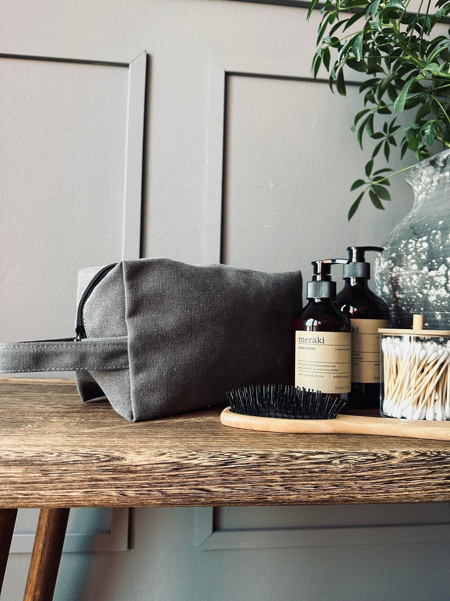 Toilettaske - Kanvas koks - VIAMAJA.DK