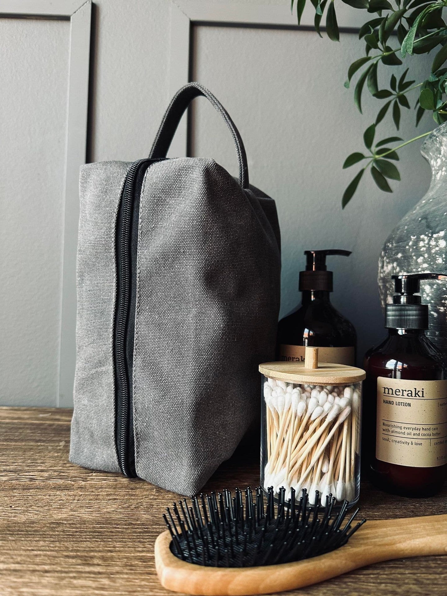 Toilettaske - Kanvas koks - VIAMAJA.DK