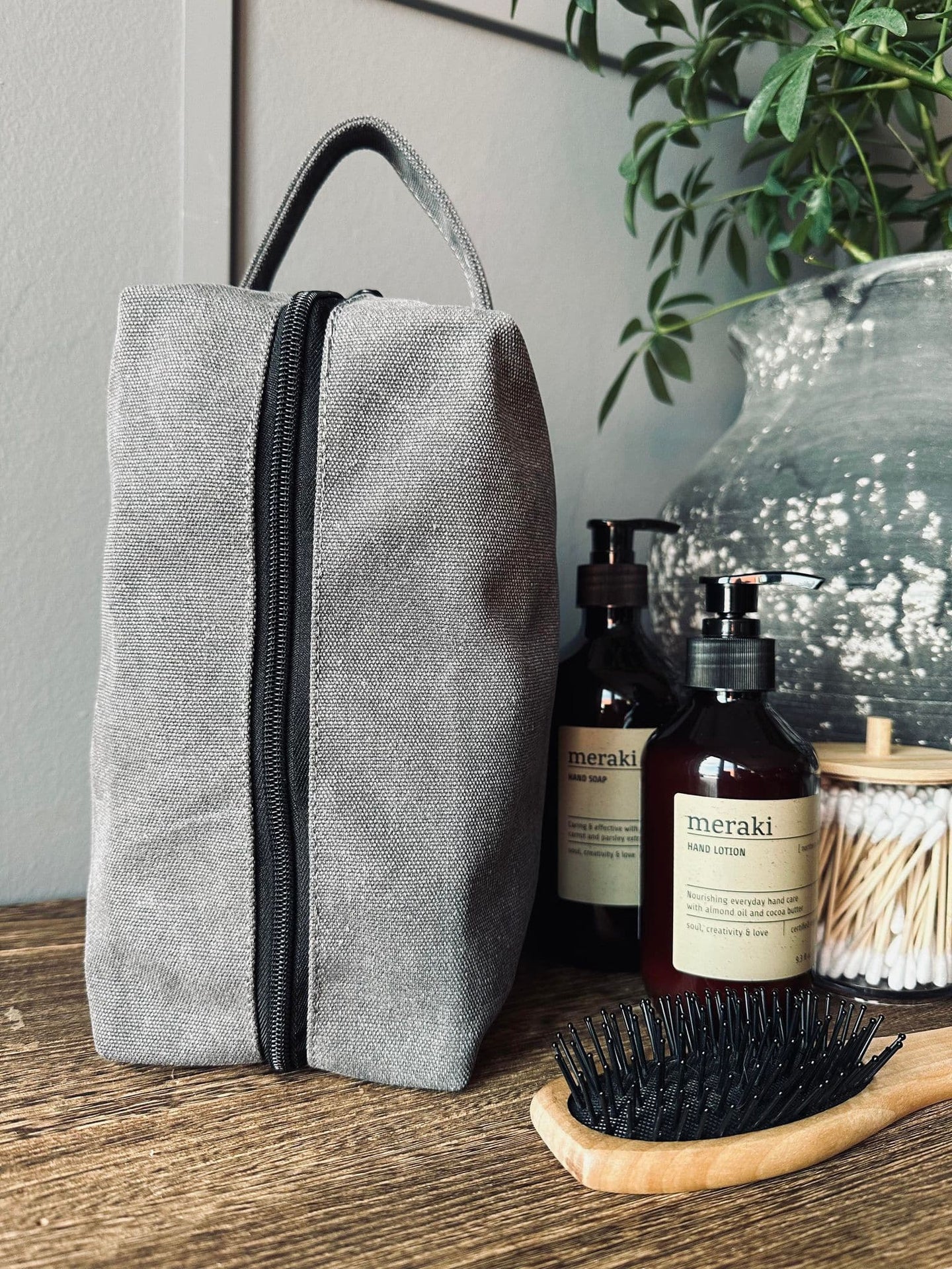 Toilettaske - Kanvas koks - VIAMAJA.DK