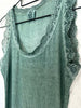 Topp med spets - Daily Dusty green