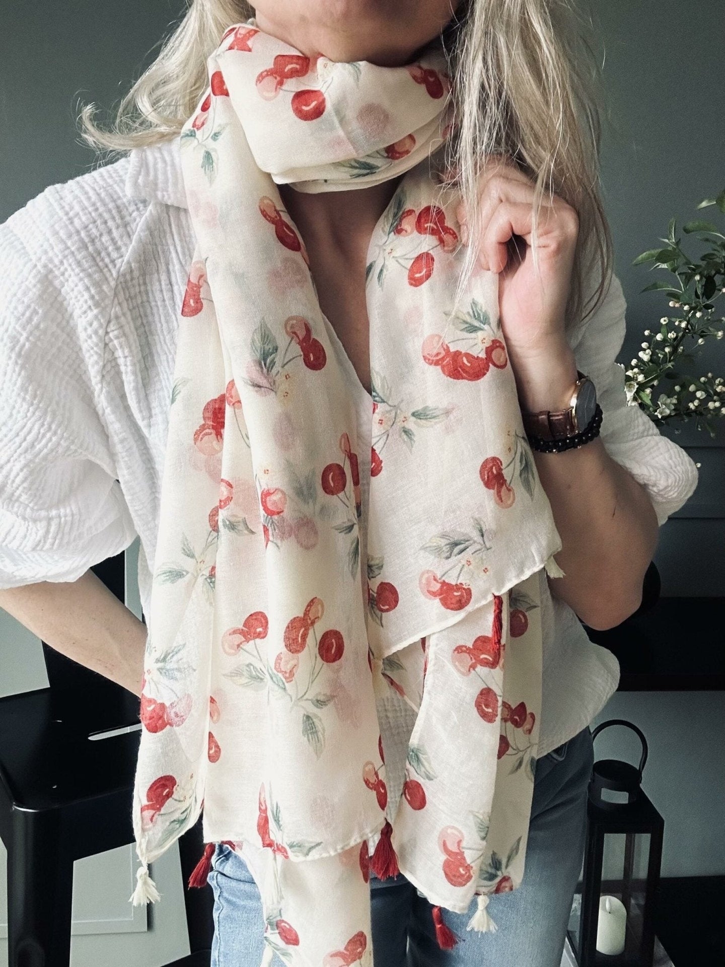 Tørklæde Cherry - VIAMAJA.DK